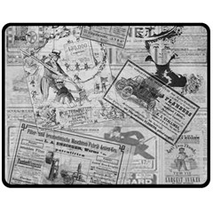 Vintage Newspaper  Double Sided Fleece Blanket (medium)  by Valentinaart