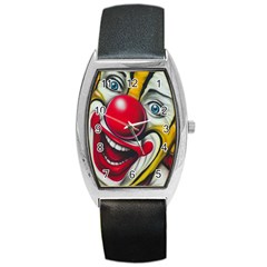 Clown Barrel Style Metal Watch by Valentinaart