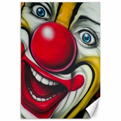 Clown Canvas 12  X 18   by Valentinaart