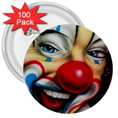 Clown 3  Buttons (100 Pack)  by Valentinaart