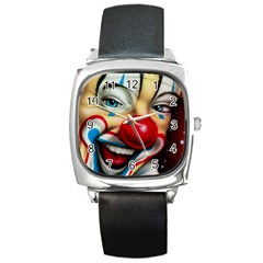 Clown Square Metal Watch by Valentinaart