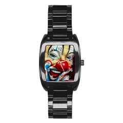 Clown Stainless Steel Barrel Watch by Valentinaart