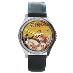 Vintage Circus  Round Metal Watch by Valentinaart