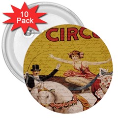 Vintage circus  3  Buttons (10 pack) 