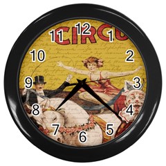 Vintage Circus  Wall Clocks (black) by Valentinaart