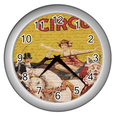 Vintage circus  Wall Clocks (Silver) 