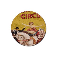 Vintage circus  Rubber Round Coaster (4 pack) 