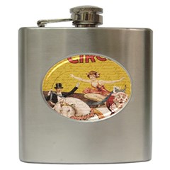 Vintage Circus  Hip Flask (6 Oz) by Valentinaart