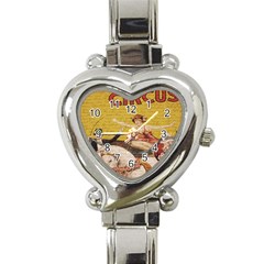 Vintage Circus  Heart Italian Charm Watch by Valentinaart