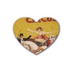 Vintage circus  Rubber Coaster (Heart) 