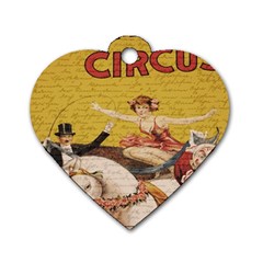 Vintage circus  Dog Tag Heart (One Side)