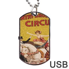 Vintage circus  Dog Tag USB Flash (One Side)