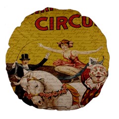 Vintage circus  Large 18  Premium Flano Round Cushions