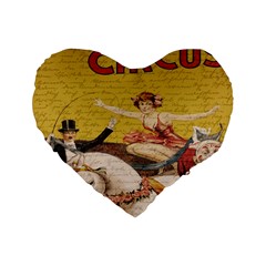 Vintage circus  Standard 16  Premium Flano Heart Shape Cushions