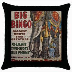 Vintage Circus  Throw Pillow Case (black) by Valentinaart