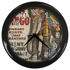 Vintage Circus  Wall Clocks (black) by Valentinaart