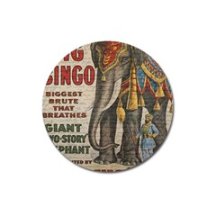 Vintage Circus  Magnet 3  (round) by Valentinaart