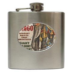 Vintage Circus  Hip Flask (6 Oz) by Valentinaart