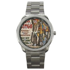 Vintage Circus  Sport Metal Watch by Valentinaart