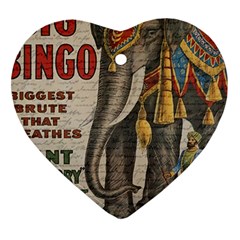 Vintage Circus  Heart Ornament (two Sides) by Valentinaart