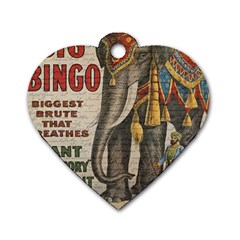 Vintage Circus  Dog Tag Heart (two Sides) by Valentinaart