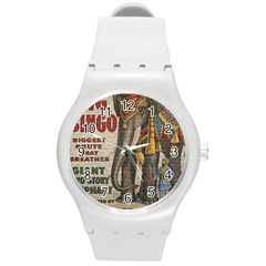 Vintage Circus  Round Plastic Sport Watch (m) by Valentinaart