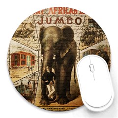 Vintage Circus  Round Mousepads by Valentinaart