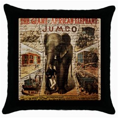 Vintage Circus  Throw Pillow Case (black) by Valentinaart