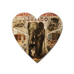 Vintage Circus  Heart Magnet by Valentinaart