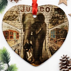 Vintage Circus  Heart Ornament (two Sides) by Valentinaart