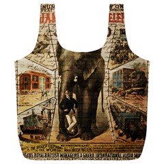 Vintage Circus  Full Print Recycle Bags (l)  by Valentinaart