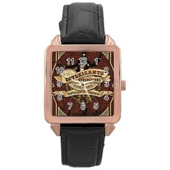 Vintage circus  Rose Gold Leather Watch 