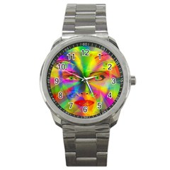 Rainbow Girl Sport Metal Watch by Valentinaart