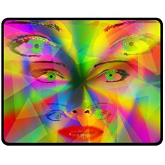 Rainbow Girl Fleece Blanket (medium)  by Valentinaart