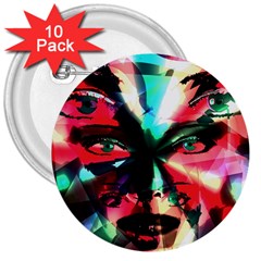 Abstract girl 3  Buttons (10 pack) 