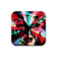 Abstract girl Rubber Coaster (Square) 