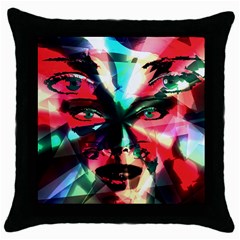 Abstract girl Throw Pillow Case (Black)