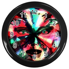 Abstract girl Wall Clocks (Black)