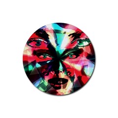 Abstract girl Rubber Round Coaster (4 pack) 