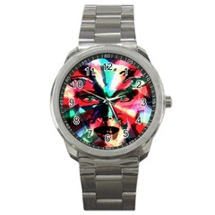 Abstract girl Sport Metal Watch