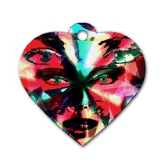 Abstract girl Dog Tag Heart (One Side)