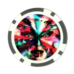 Abstract girl Poker Chip Card Guard