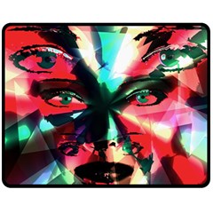 Abstract girl Fleece Blanket (Medium) 