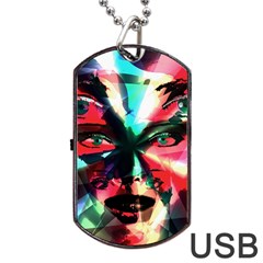 Abstract girl Dog Tag USB Flash (One Side)