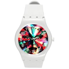 Abstract girl Round Plastic Sport Watch (M)