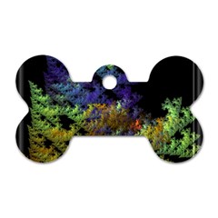 Fractal Forest Dog Tag Bone (one Side) by Simbadda