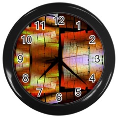 Fractal Tiles Wall Clocks (Black)