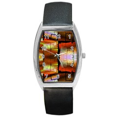 Fractal Tiles Barrel Style Metal Watch