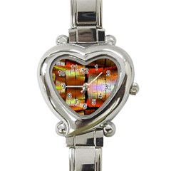 Fractal Tiles Heart Italian Charm Watch