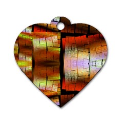 Fractal Tiles Dog Tag Heart (One Side)